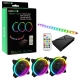 GameMax Addressable RGB 120mm Velocity 3-in-1 Case Fan Kit with Hub and Remote
