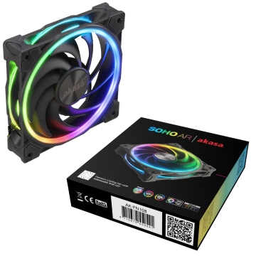 Akasa SOHO AR Addressable RGB 120 mm 2000 RPM PWM Premium Cooling Fan