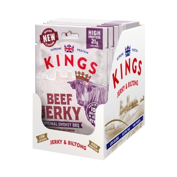 Kings - Beef Jerky - Original Smokey BBQ - Box of 12 x 60 g