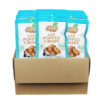 Hi Fibre - Air Popped Crisps - Salt & Vinegar - 12 x 22 g
