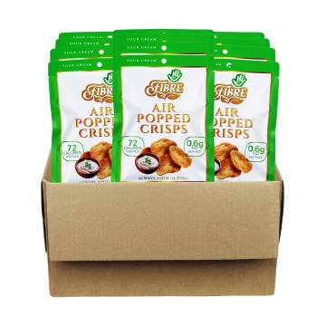 Hi Fibre - Air Popped Crisps - Sour Cream - 12 x 22 g