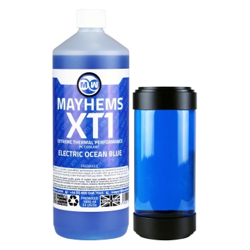 Mayhems - PC Coolant - XT-1 Premix - Thermal Performance Series, 1 Litre, UV Electric Ocean Blue