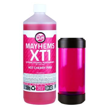 Mayhems - PC Coolant - XT-1 Premix - Thermal Performance Series, UV Fluorescent, 1 Litre, Hot Cherry Pink