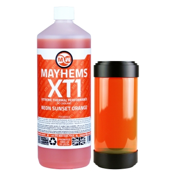 Mayhems - PC Coolant - XT-1 Premix - Thermal Performance Series, UV Fluorescent, 1 Litre, Neon Sunset Orange