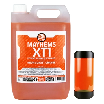 Mayhems - PC Coolant - XT-1 Premix - Thermal Performance Series - 5 Litre - UV Neon Sunset Orange