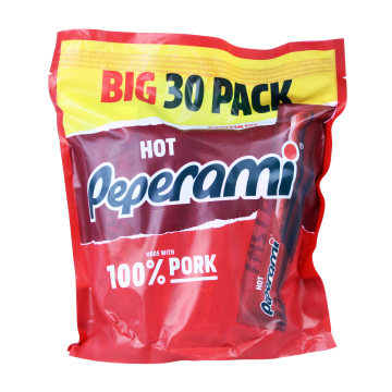 Peperami - Hot Flavour - Smoked Pork Salami Sausage - 600 g (30 x 20 g) Bag
