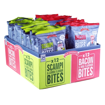 Pub Original - Scampi Lemon and Bacon BBQ Flavour Bites - Box of 24 x 40 g