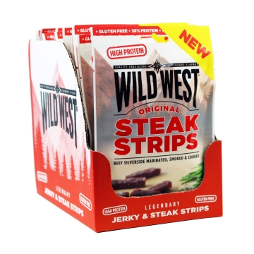 Wild West - Beef Steak Strips - Original Flavour - Box of 16 x 25 g