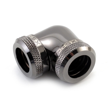 XSPC 14mm PETG Rigid Tubing Elbow Fitting - Black Chrome