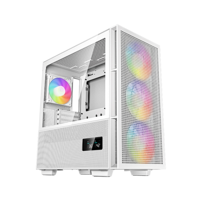 DeepCool CH560 Digital Mid Tower Computer Case with ARGB Fans - White