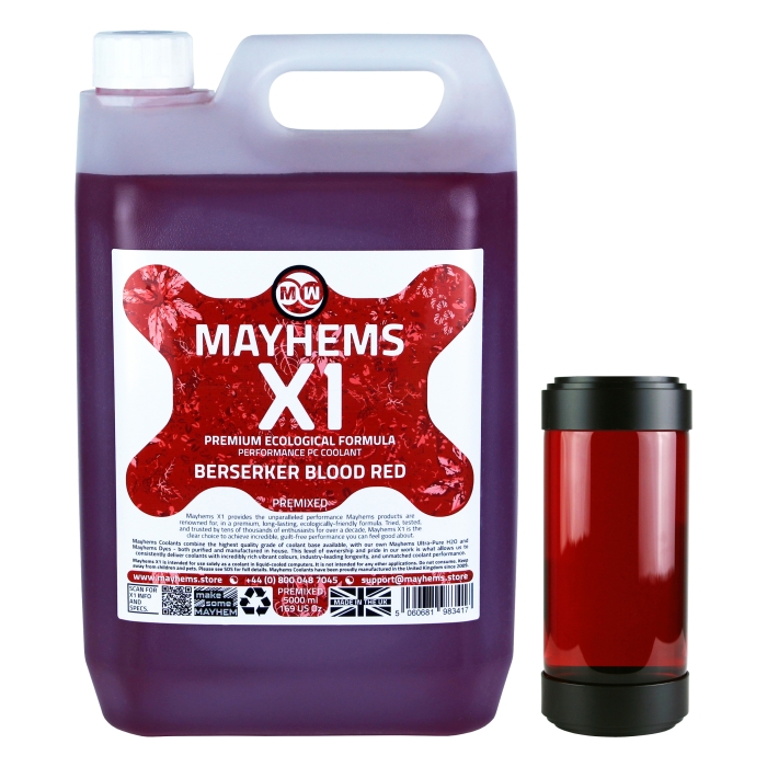 Mayhems - PC Coolant - X1 Premix - Eco Series - Berserker Blood Red - 5 Litre