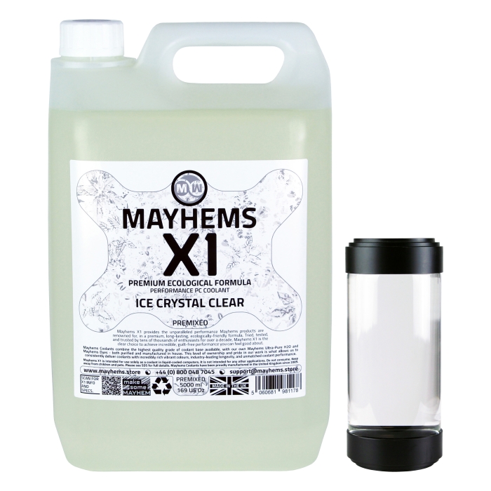 Mayhems - PC Coolant - X1 Premix - Eco Series - Ice Crystal Clear - 5 Litre
