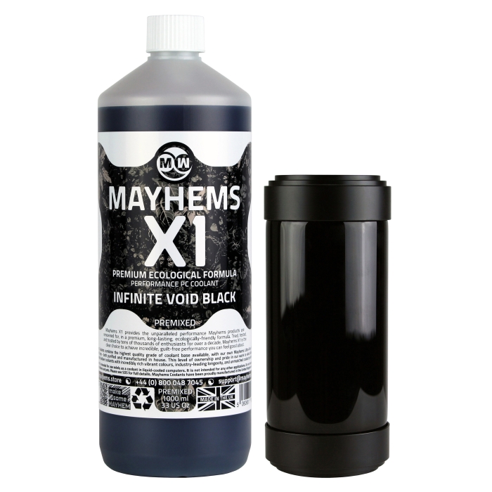 Mayhems - PC Coolant - X1 Premix - Eco Series - Infinite Void Black - 1 Litre