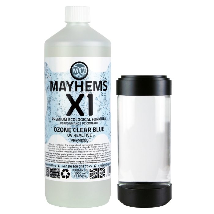 Mayhems - PC Coolant - X1 Premix - Eco Series - UV Ozone Clear Blue - 1 Litre