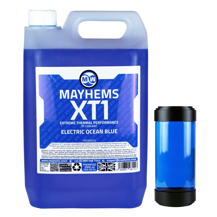 Mayhems - PC Coolant - XT1 Premix - Thermal Performance Series - 5 Litre - Electric Ocean Blue