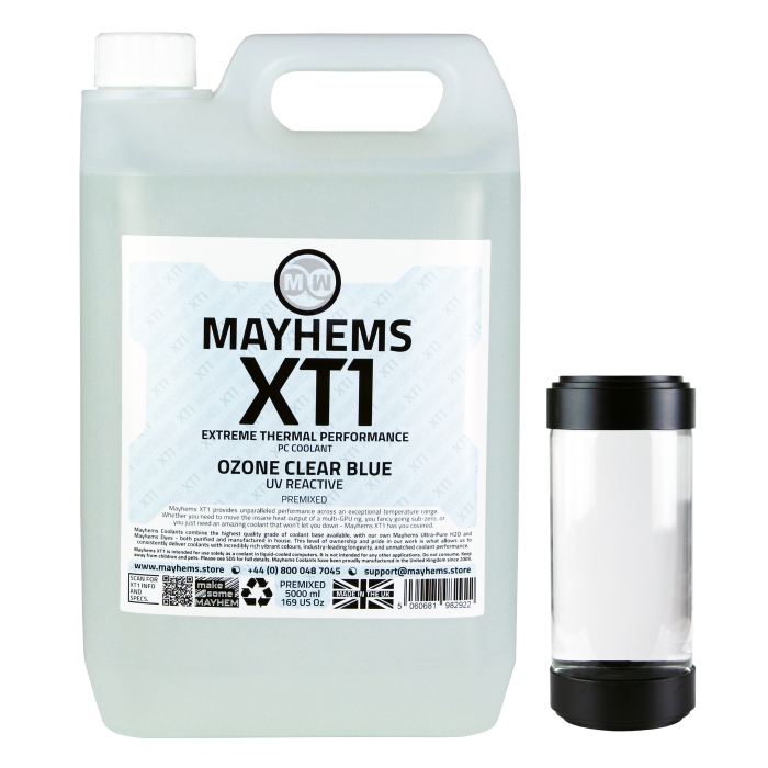 Mayhems - PC Coolant - XT1 Premix - Thermal Performance Series - 5 Litre - UV Ozone Clear Blue