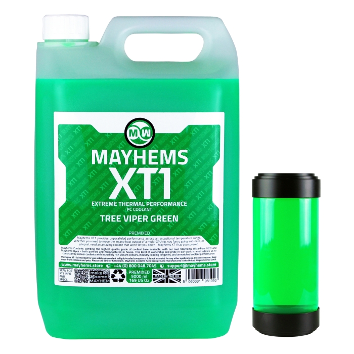 Mayhems - PC Coolant - XT1 Premix - Thermal Performance Series - 5 Litre - Tree Viper Green