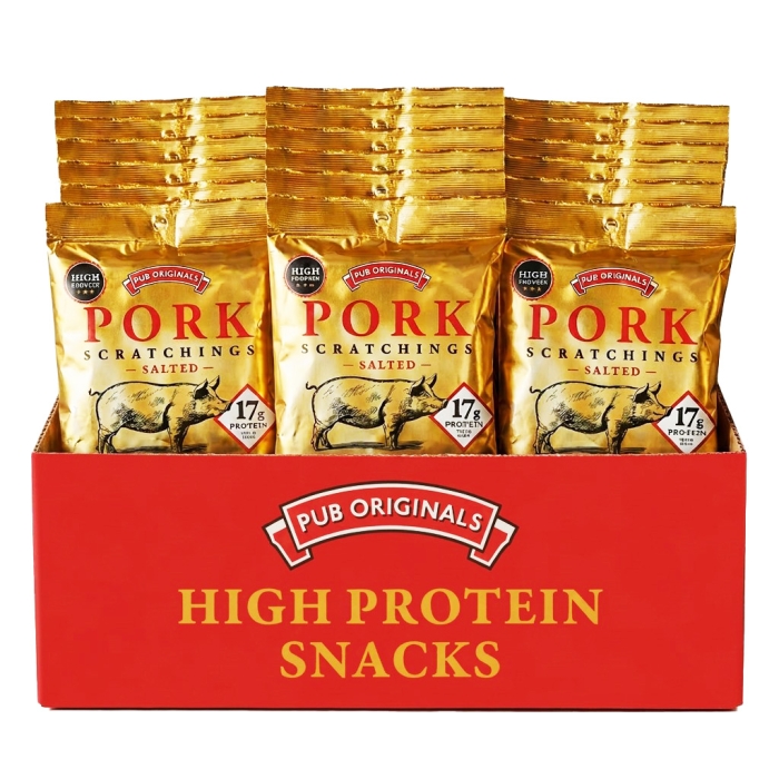 Pub Original - Salted Pork Scratchings - Box of 20 x 35 g Packs