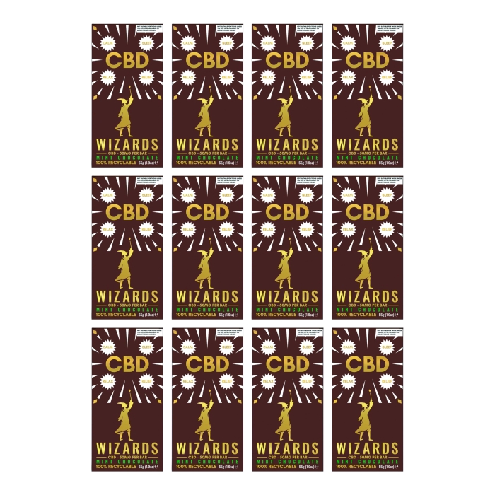 Wizards CBD Mint Chocolate Box of 12 x 55g Bars