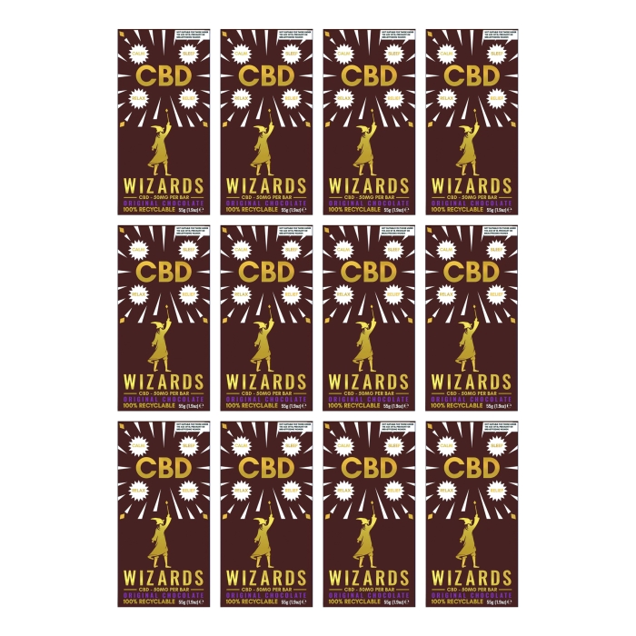 Wizards CBD Original Chocolate Box of 12 x 55g Bars