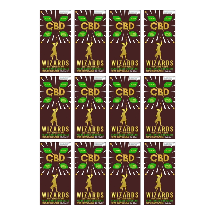 Wizards CBD Plant Based Chocolate Box of 12 x 55g Bars