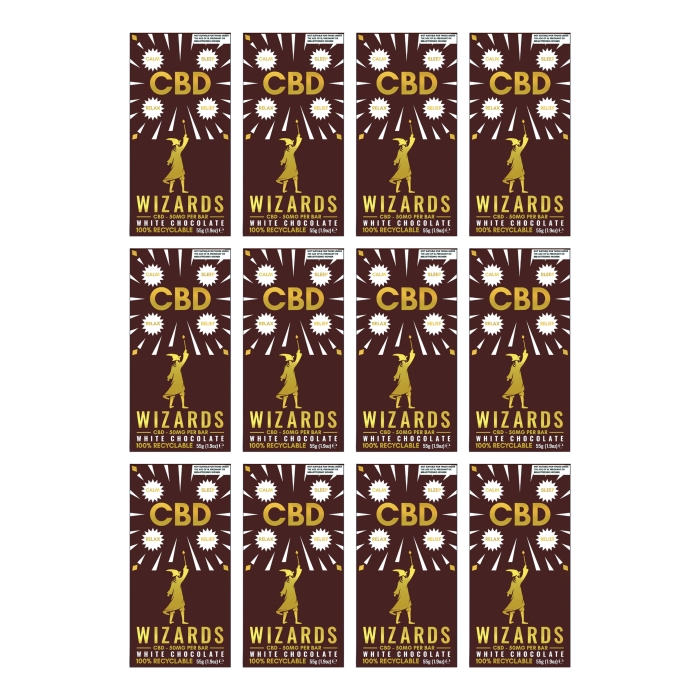 Wizards CBD White Chocolate Box of 12 x 55g Bars
