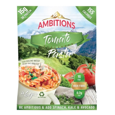 Ambitions Tomato Flavoured Instant Pasta Box of 12 x 46g
