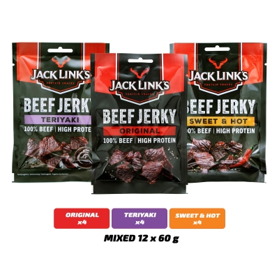 Jack Link's Beef Jerky - Mixed Case - Box of 12 x 60 g Packs